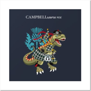 Clanosaurus Rex CAMPBELLsaurus rex Campbell MODERN Scotland Ireland Family Tartan Posters and Art